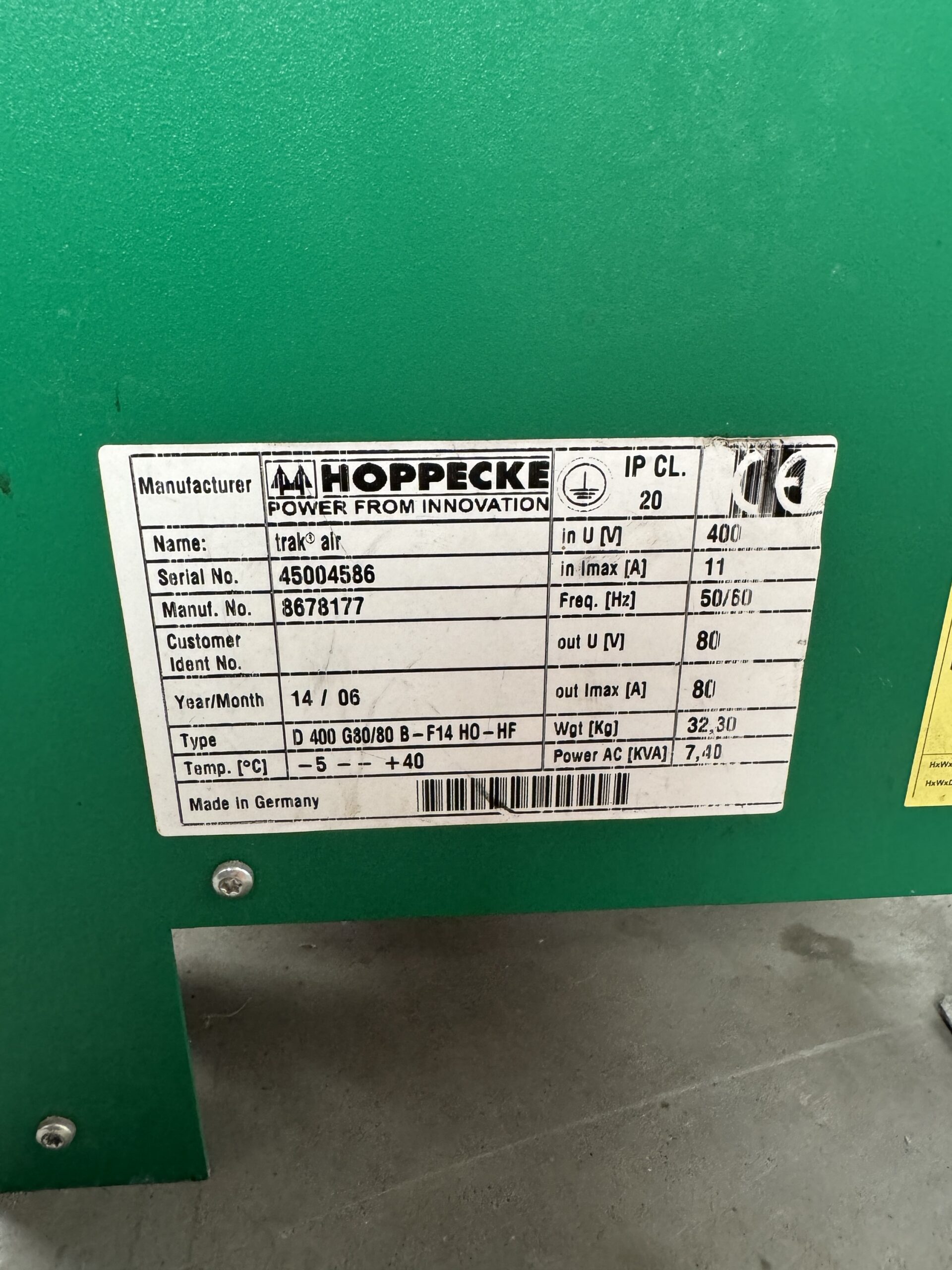 Acculader 80V 80A HF trak air - Afbeelding 2